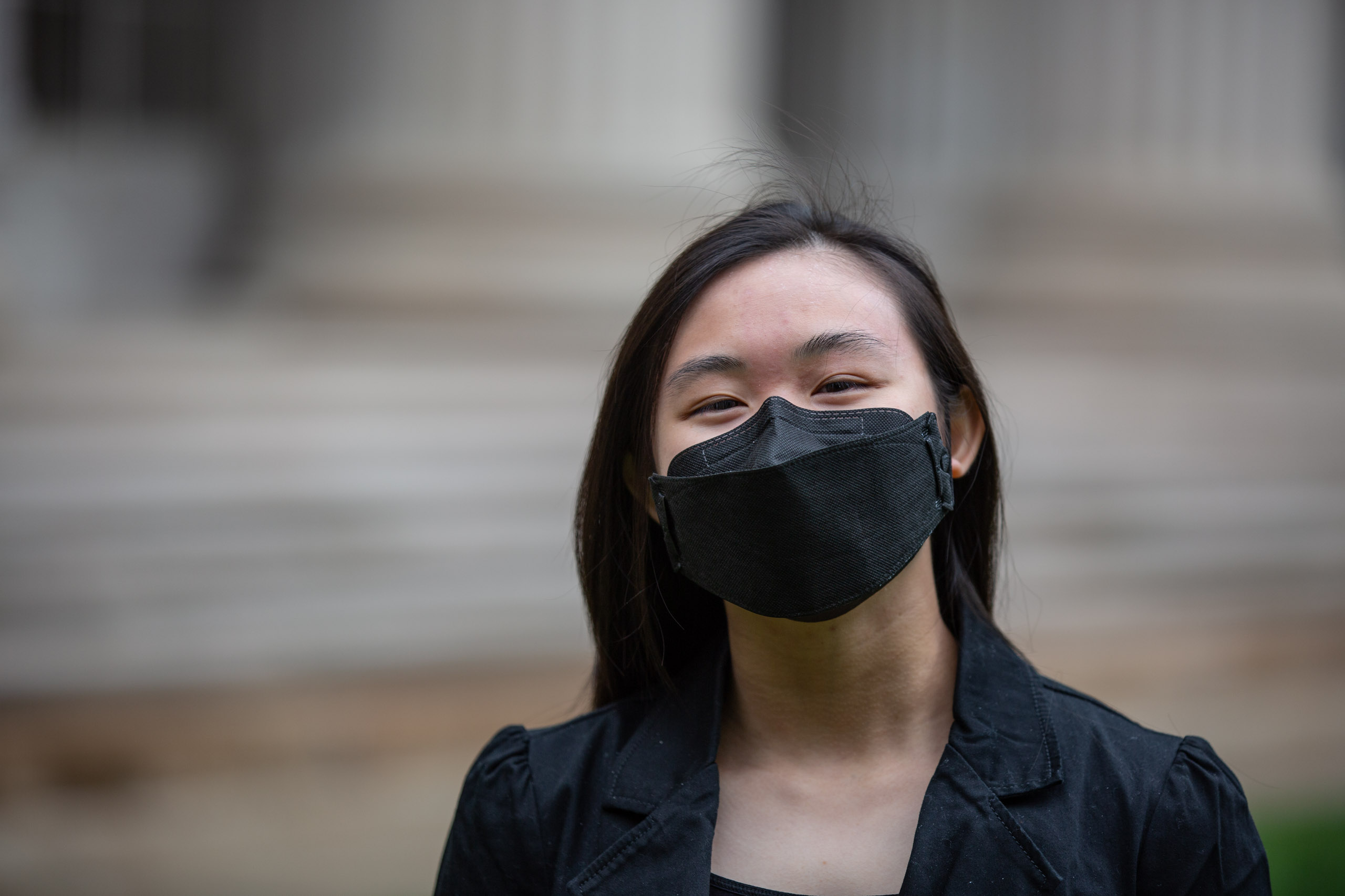 MIT student in Toy design class 2.00b Spring 2021 remove their masks. Series by Photographer Danny Goldfield.