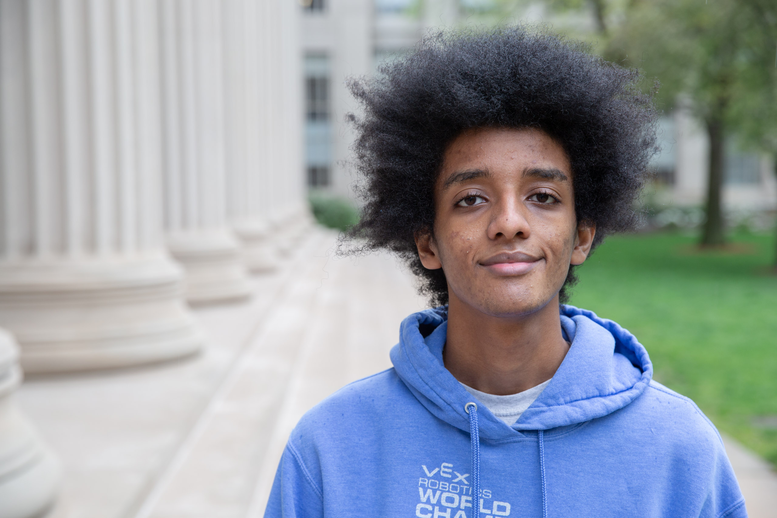 MIT student in Toy design class 2.00b Spring 2021 remove their masks. Series by Photographer Danny Goldfield.