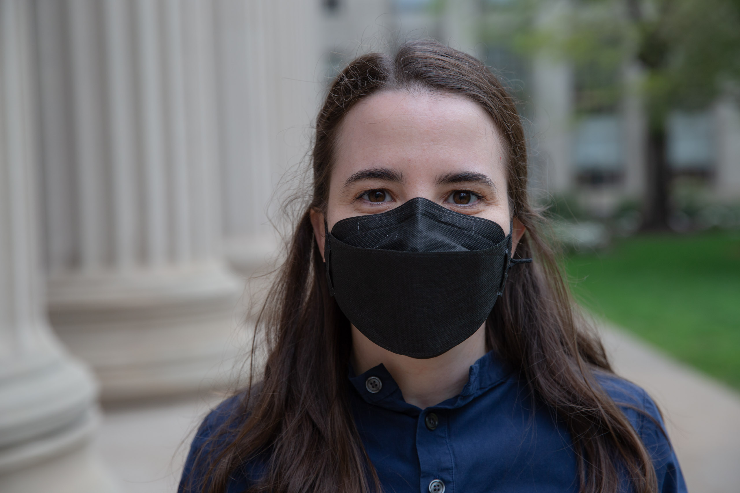 MIT student in Toy design class 2.00b Spring 2021 remove their masks. Series by Photographer Danny Goldfield.