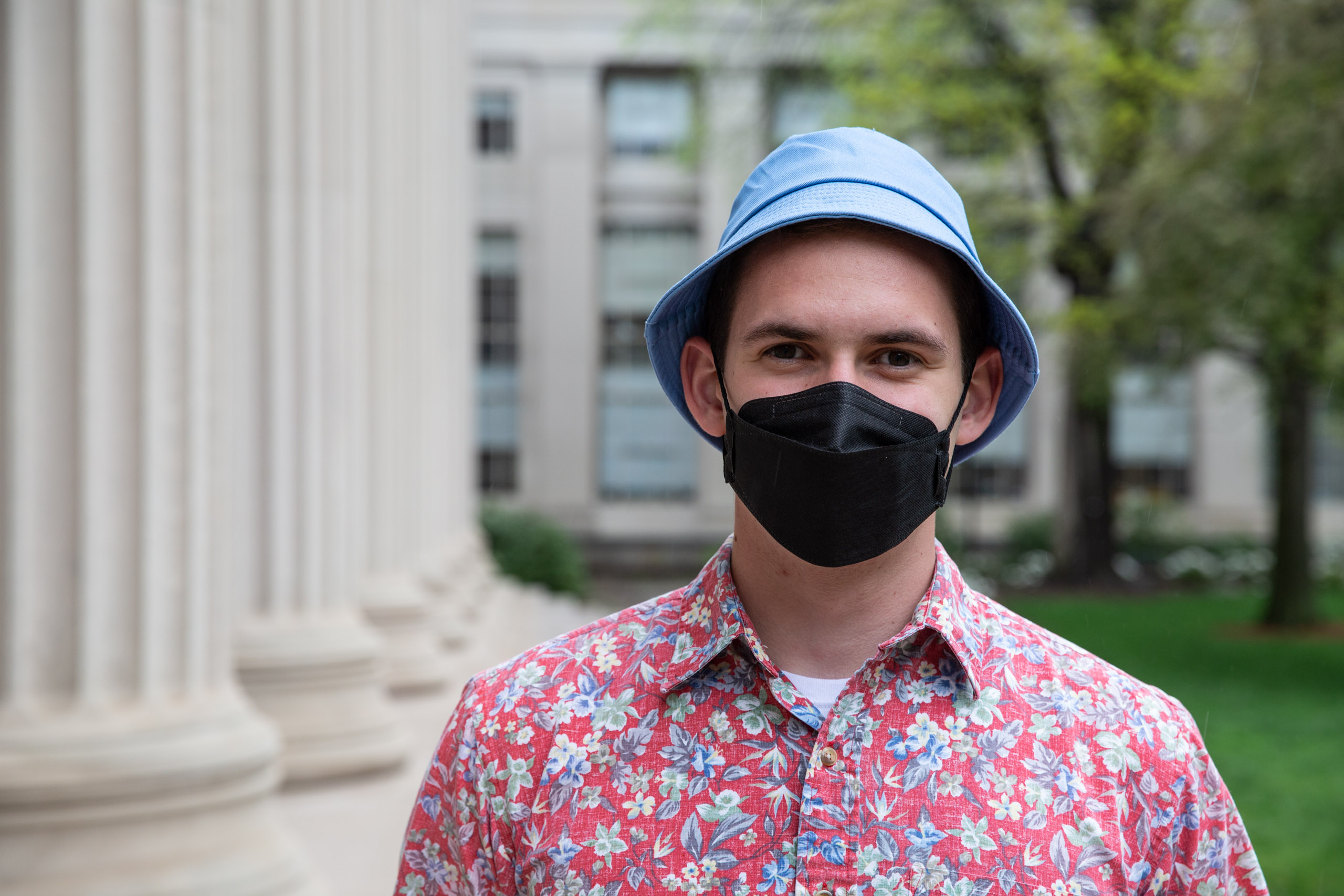 MIT student in Toy design class 2.00b Spring 2021 remove their masks. Series by Photographer Danny Goldfield.