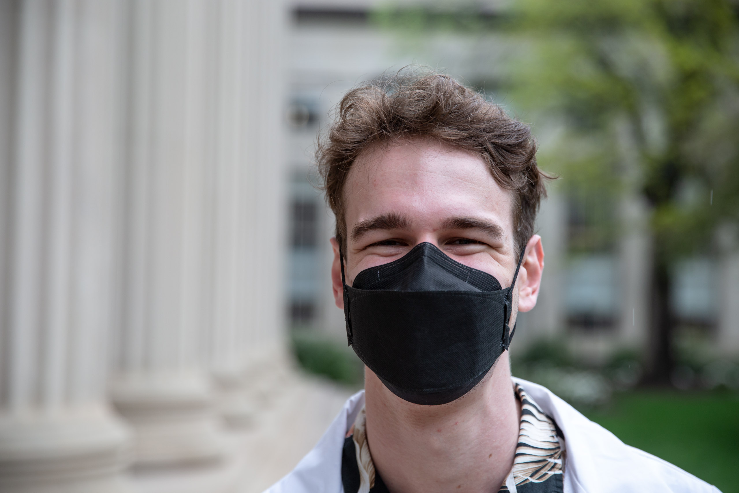 MIT student in Toy design class 2.00b Spring 2021 remove their masks. Series by Photographer Danny Goldfield.