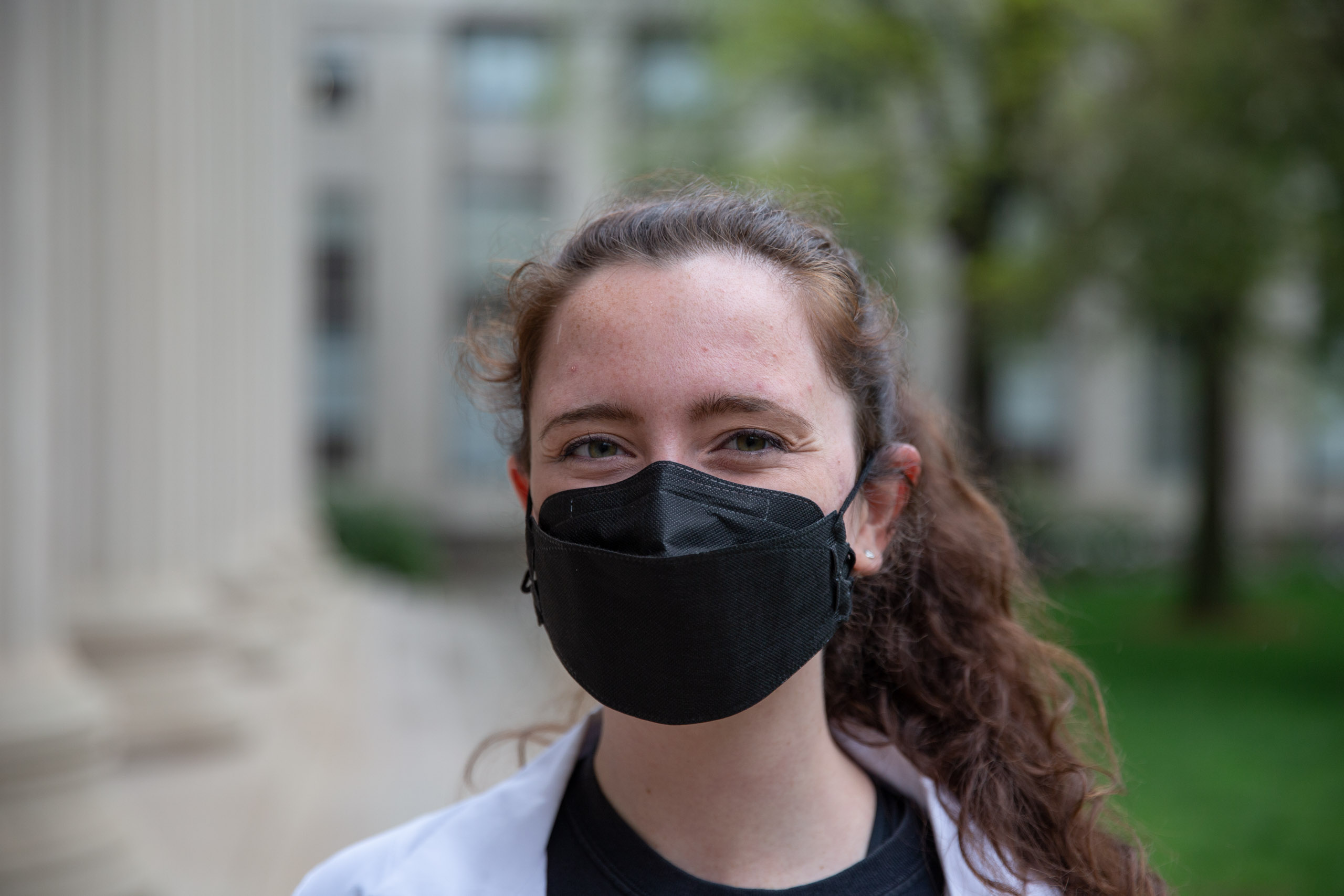 MIT student in Toy design class 2.00b Spring 2021 remove their masks. Series by Photographer Danny Goldfield.
