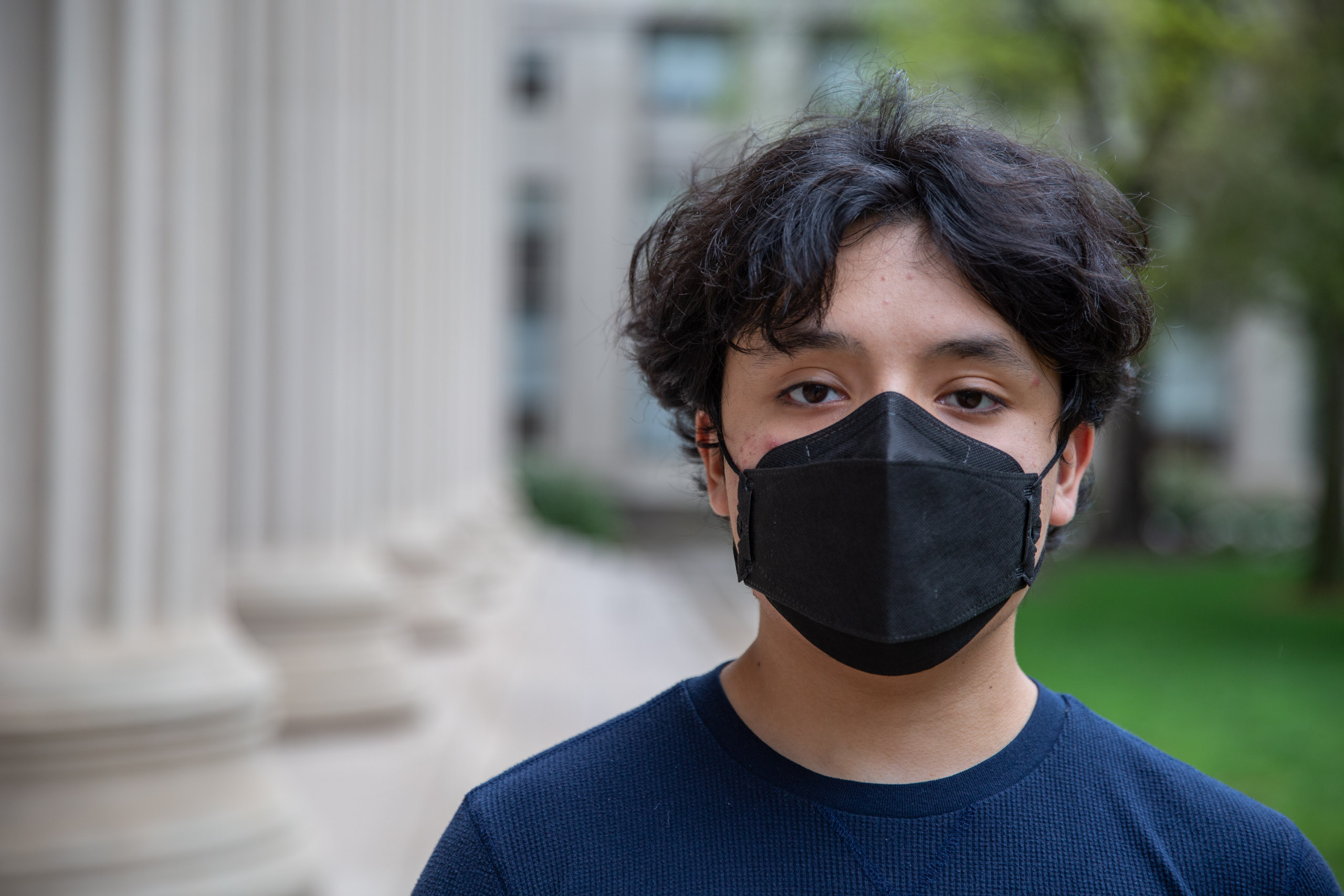 MIT student in Toy design class 2.00b Spring 2021 remove their masks. Series by Photographer Danny Goldfield.