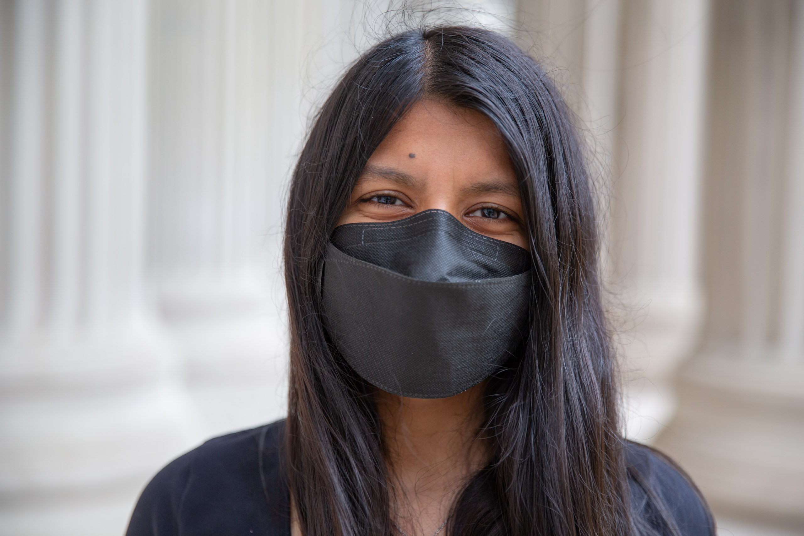 MIT student in Toy design class 2.00b Spring 2021 remove their masks. Series by Photographer Danny Goldfield.