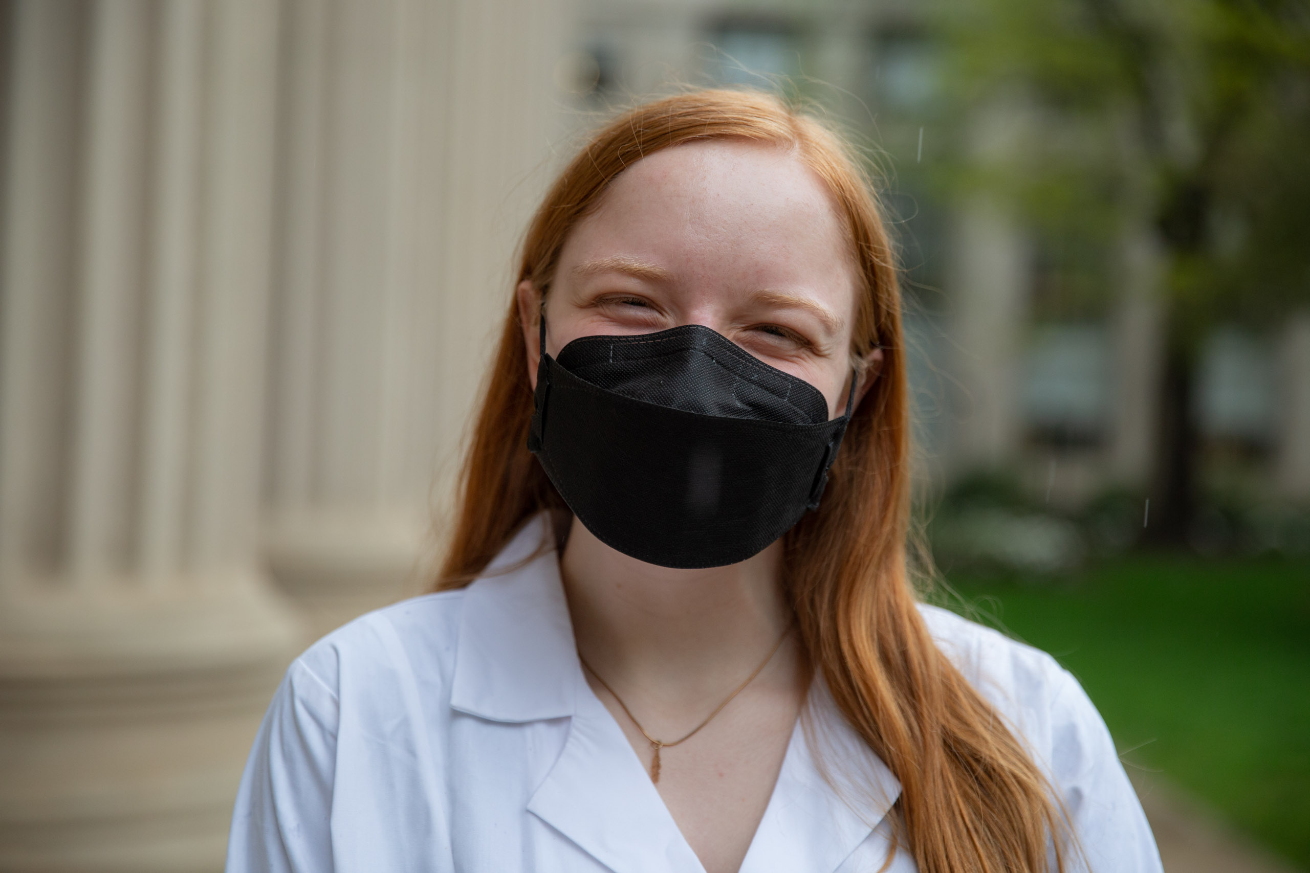 MIT student in Toy design class 2.00b Spring 2021 remove their masks. Series by Photographer Danny Goldfield.