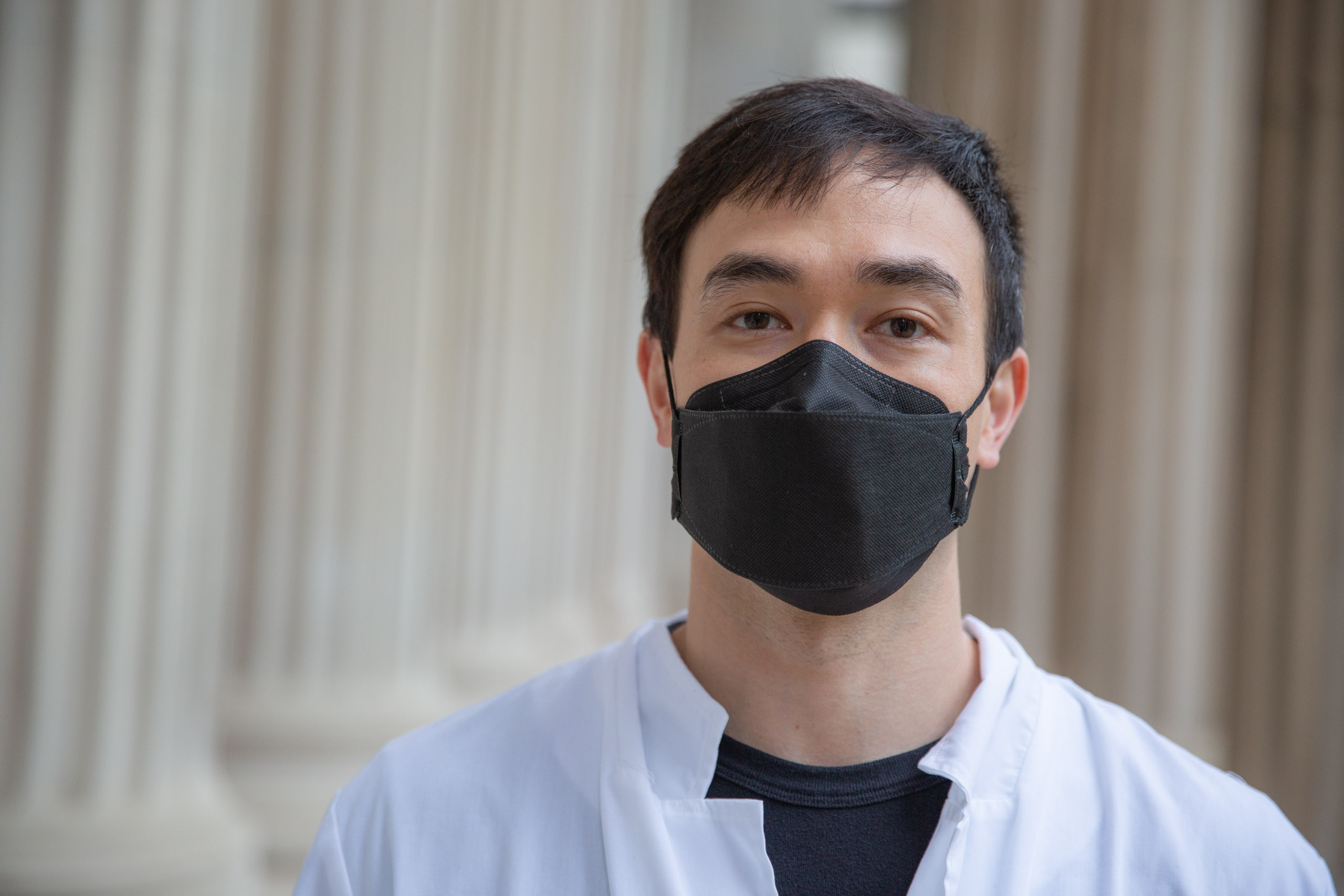 MIT student in Toy design class 2.00b Spring 2021 remove their masks. Series by Photographer Danny Goldfield.