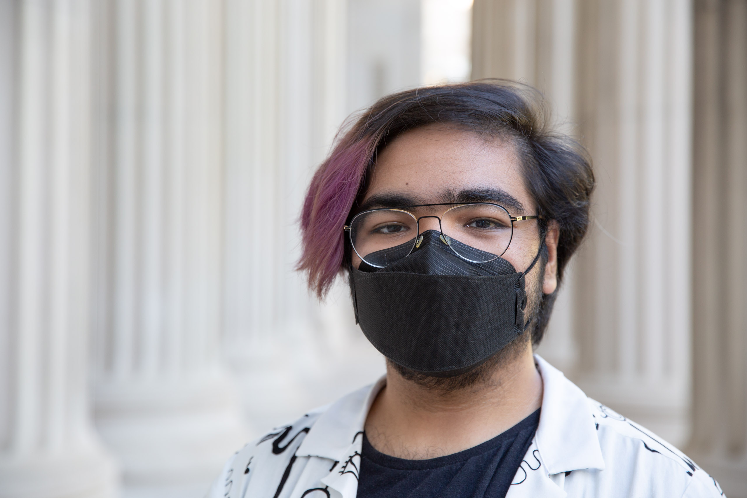 MIT student in Toy design class 2.00b Spring 2021 remove their masks. Series by Photographer Danny Goldfield.