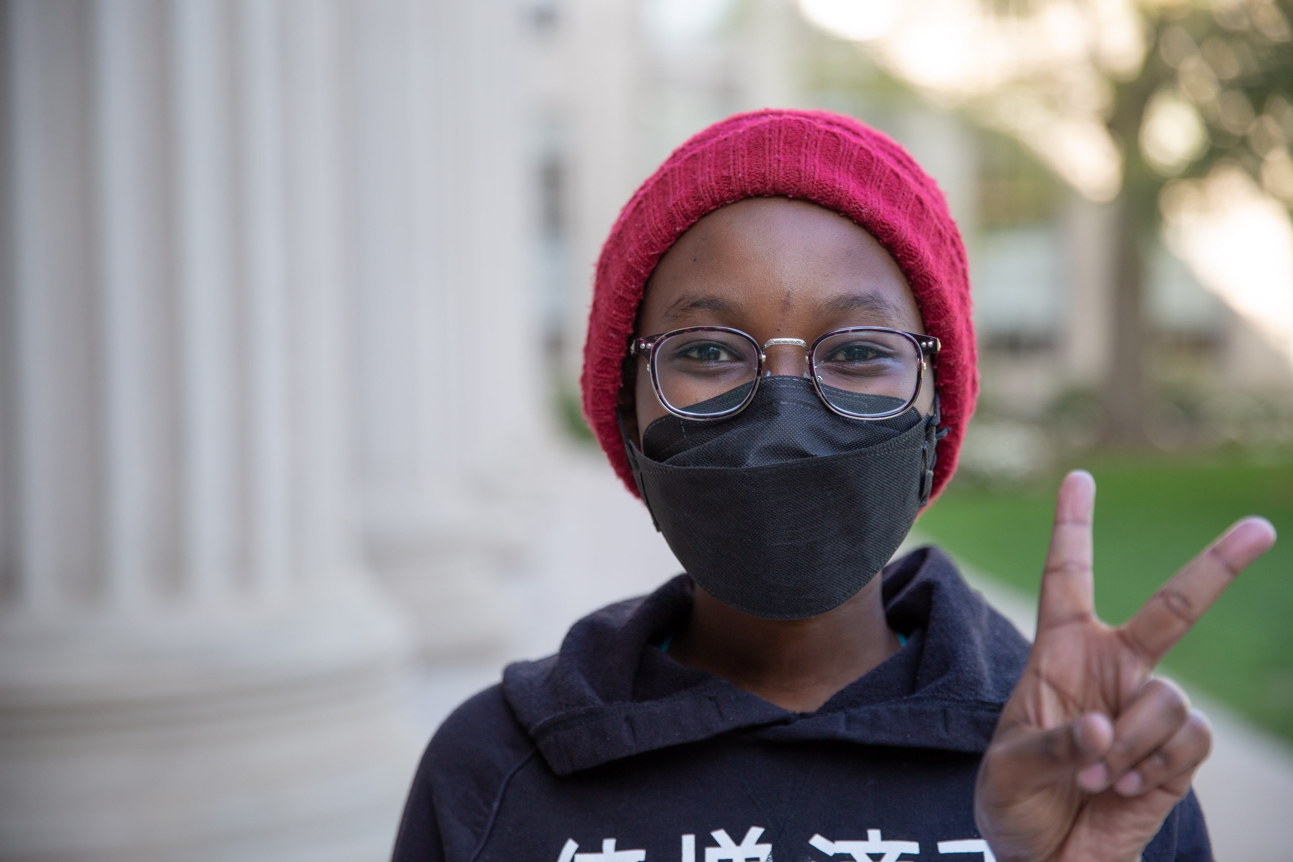 MIT student in Toy design class 2.00b Spring 2021 remove their masks. Series by Photographer Danny Goldfield.