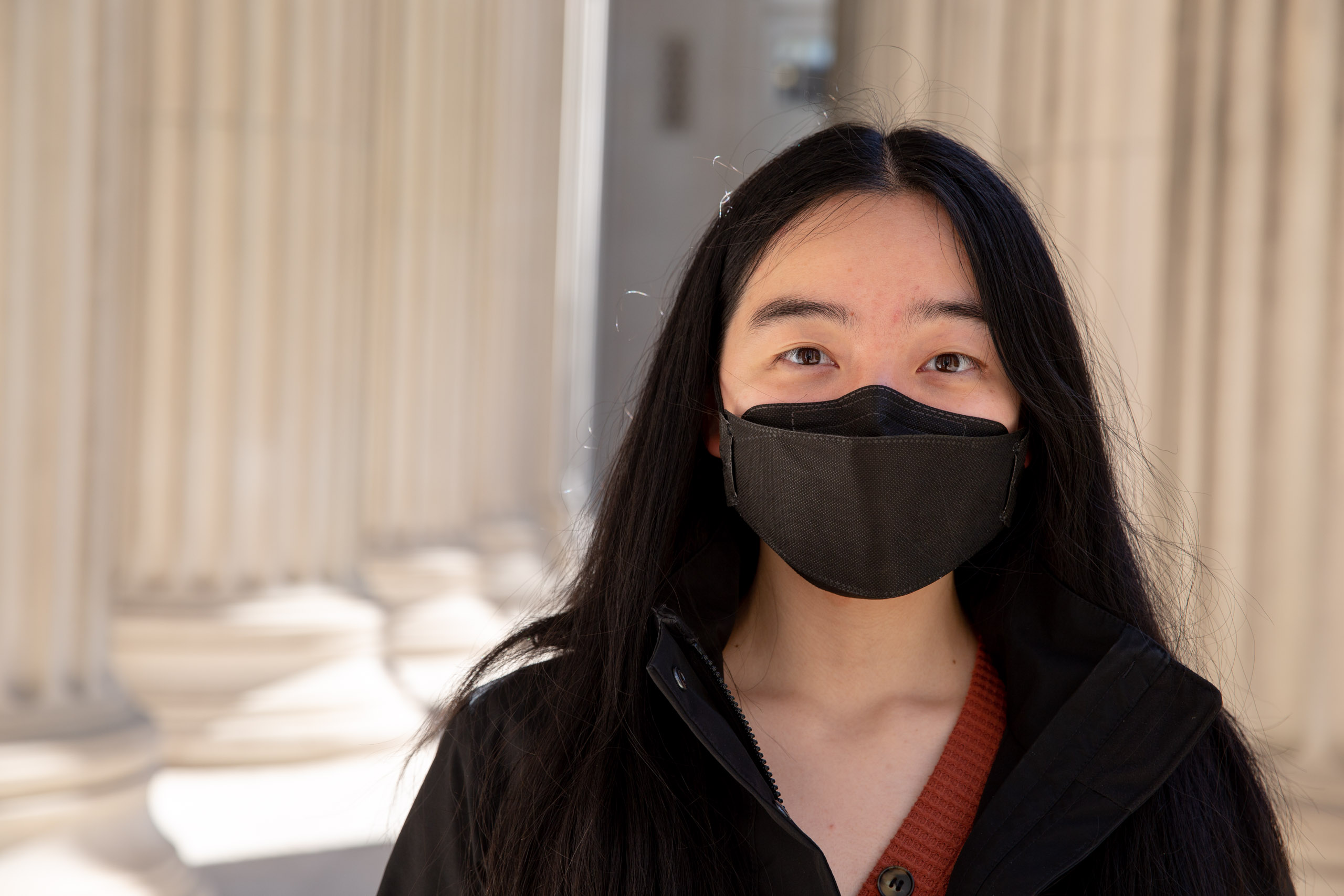 MIT student in Toy design class 2.00b Spring 2021 remove their masks. Series by Photographer Danny Goldfield.