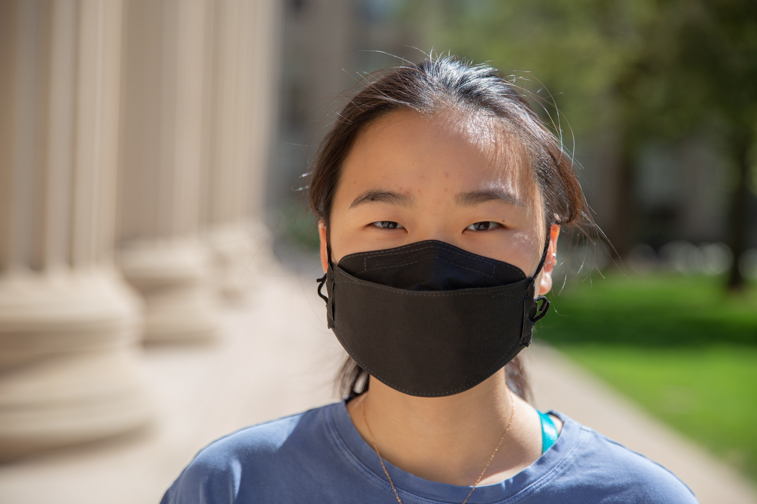 MIT student in Toy design class 2.00b Spring 2021 remove their masks. Series by Photographer Danny Goldfield.