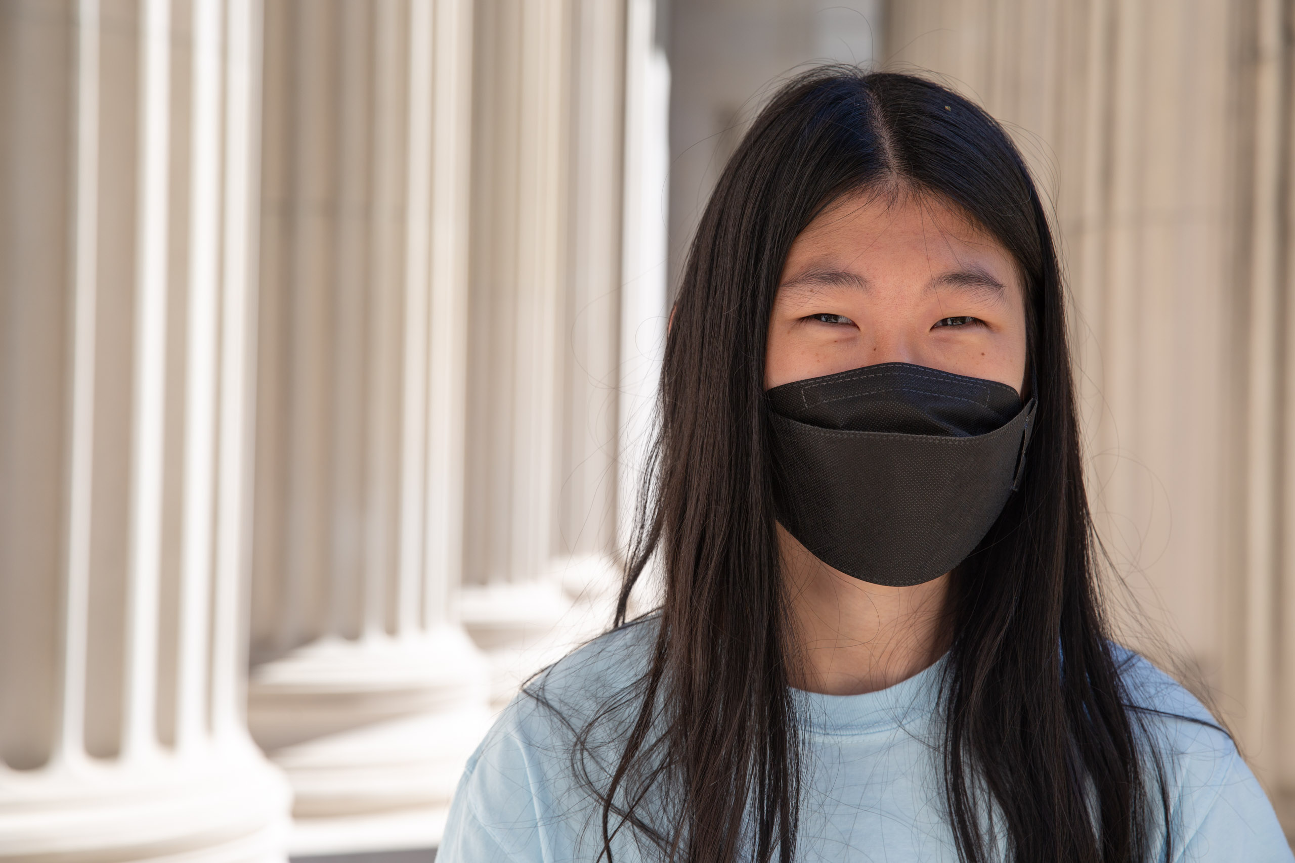 MIT student in Toy design class 2.00b Spring 2021 remove their masks. Series by Photographer Danny Goldfield.