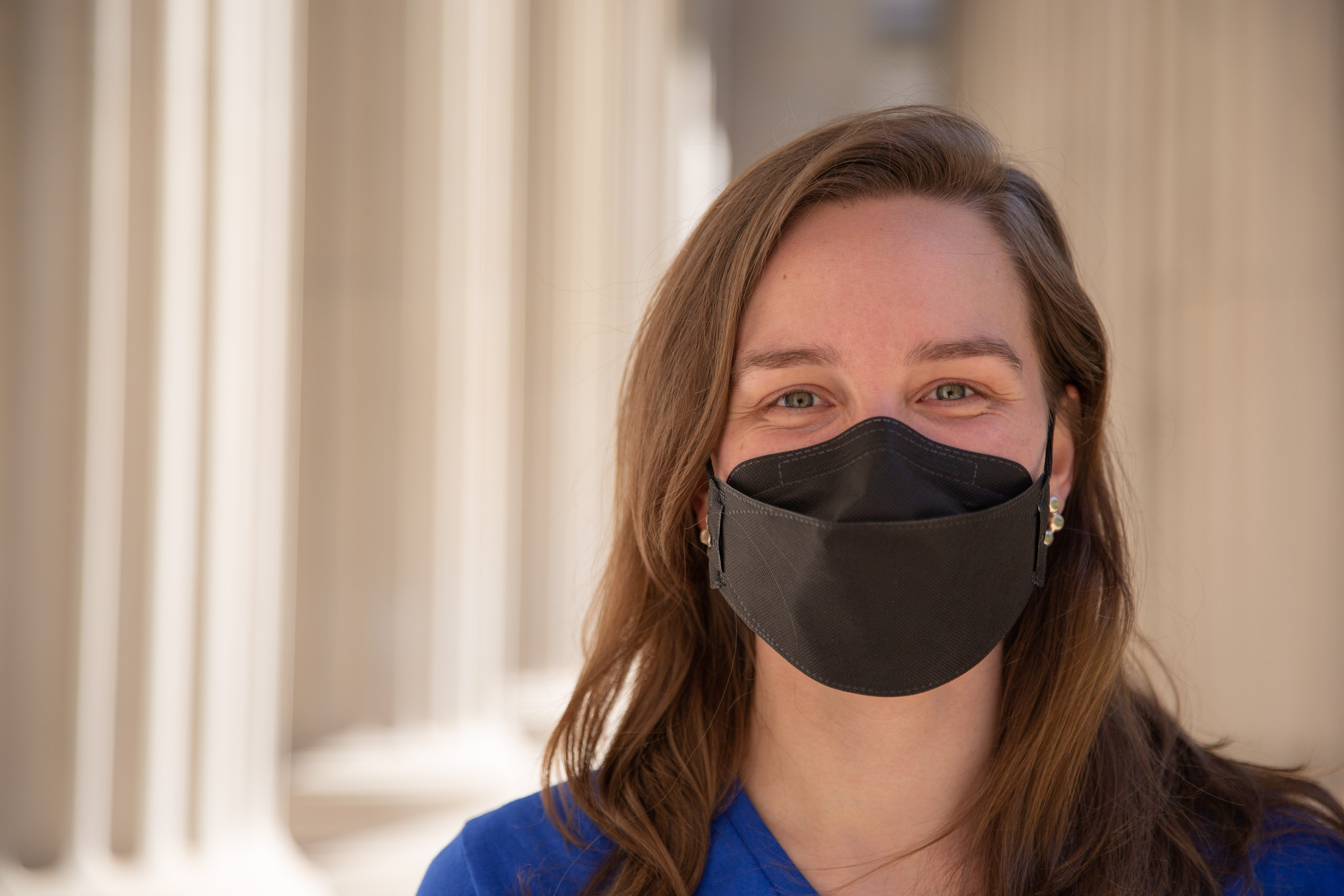 MIT student in Toy design class 2.00b Spring 2021 remove their masks. Series by Photographer Danny Goldfield.